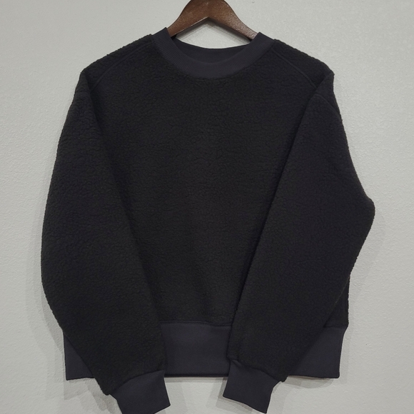 EVERLANE Sweater Womens Size 7 Black Color Fleece Overside Crew NEW - Picture 6 of 7